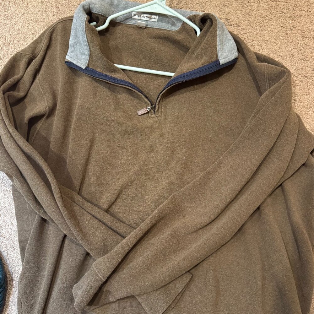 XL Peter Millar Brown Quarter Zip